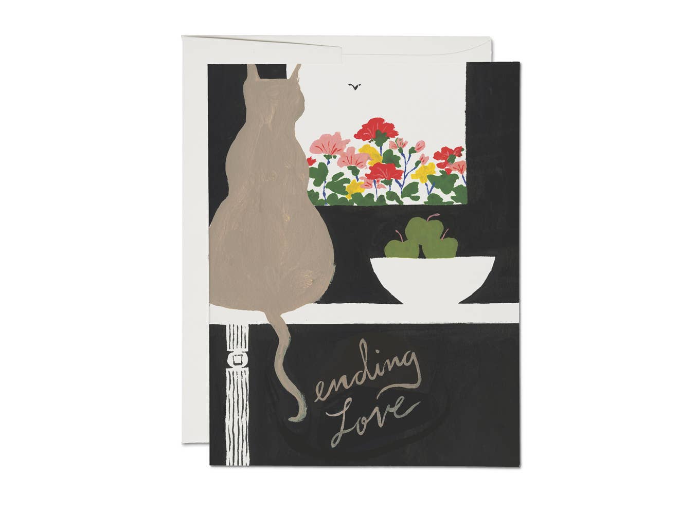 Red Cap Cards - Sending Love Cat - Notecard - Stomping Grounds
