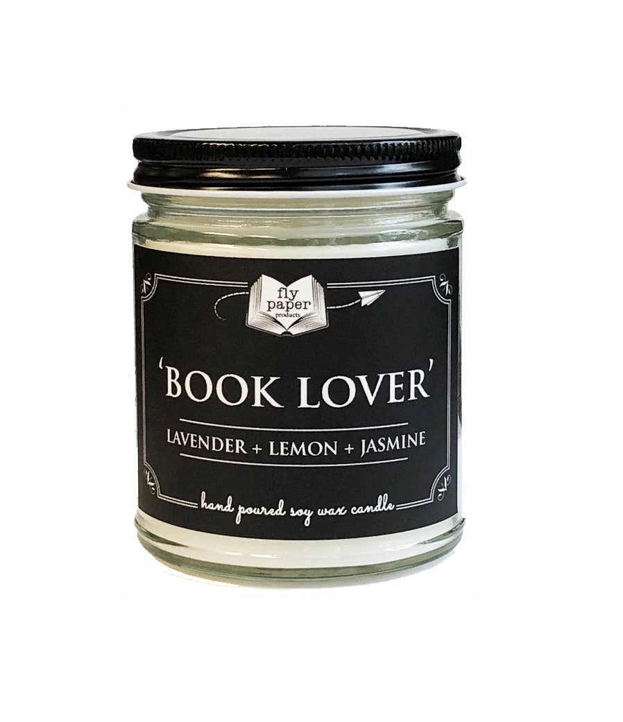 Fly Paper Products - Book Lover Literary Glass  Candle 9 oz