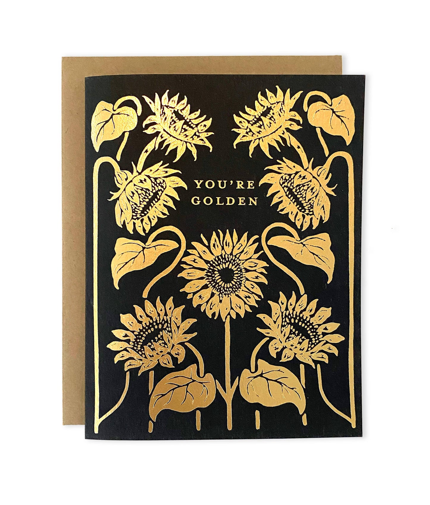 The Wild Wander - You're Golden Sunflower Greeting Card