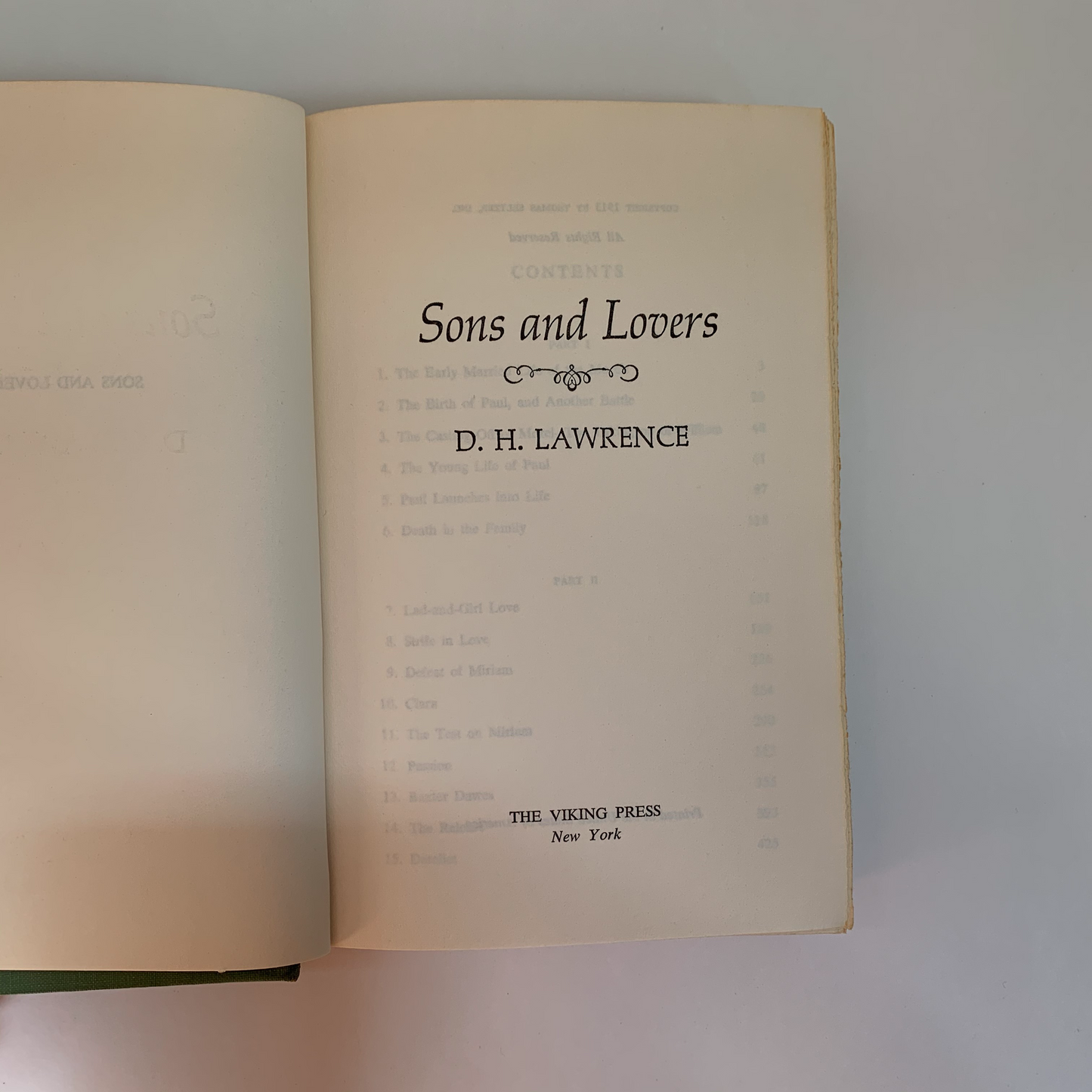 Vintage Book- Sons and Love by D. H. Lawrence