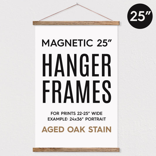 Hanger Frames - 25" MAGNETIC Poster Hanger Frame for 24x36" Portrait Print: Aged Oak Stain