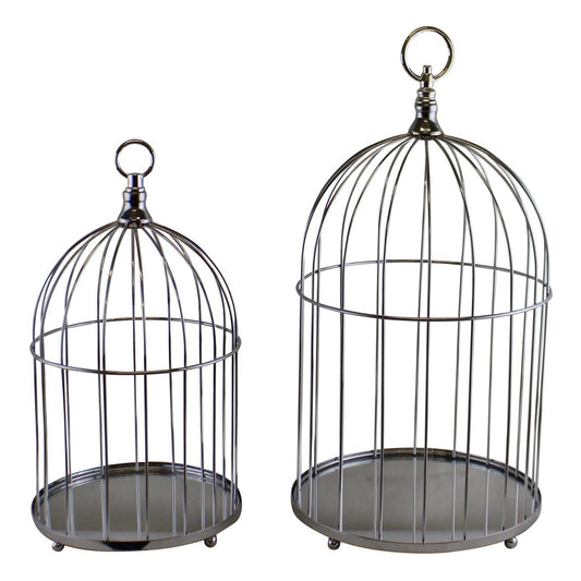 Geko Products - Set of 2 Mirrored Base Decorative Birdcages