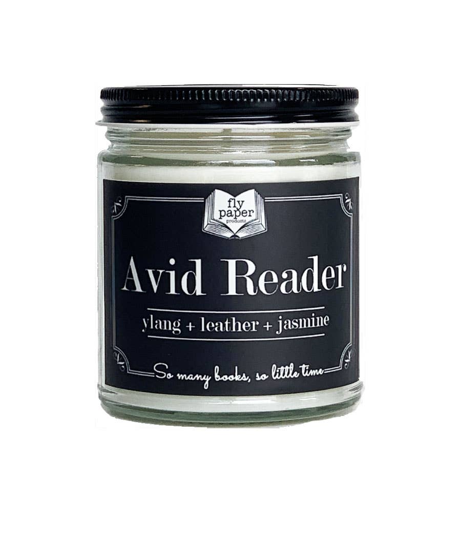 Fly Paper Products - Avid Reader 9oz Literary Glass Soy Candle