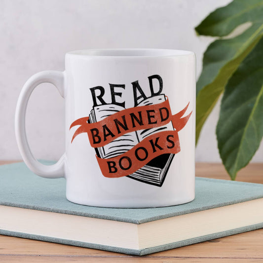 Bookishly - Read Banned Books Motif Mug