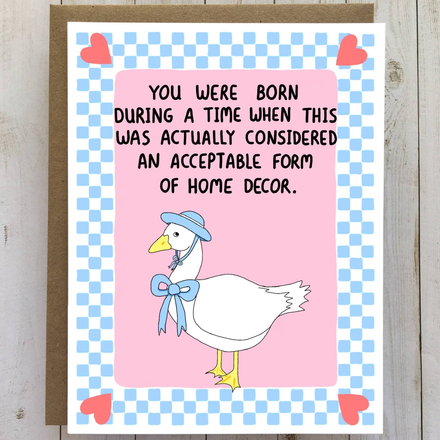 Bangs & Teeth -  1990s Goose Birthday Card - Funny Birthday Card