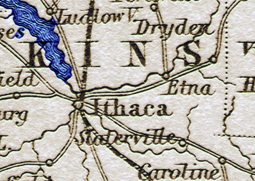 1867 Map of the Finger Lakes - Print - Stomping Grounds