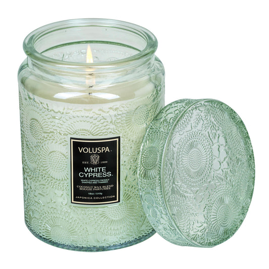 White Cypress - Voluspa Large Jar Candle