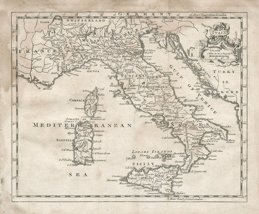 1764 Map of Italy - Print - Stomping Grounds