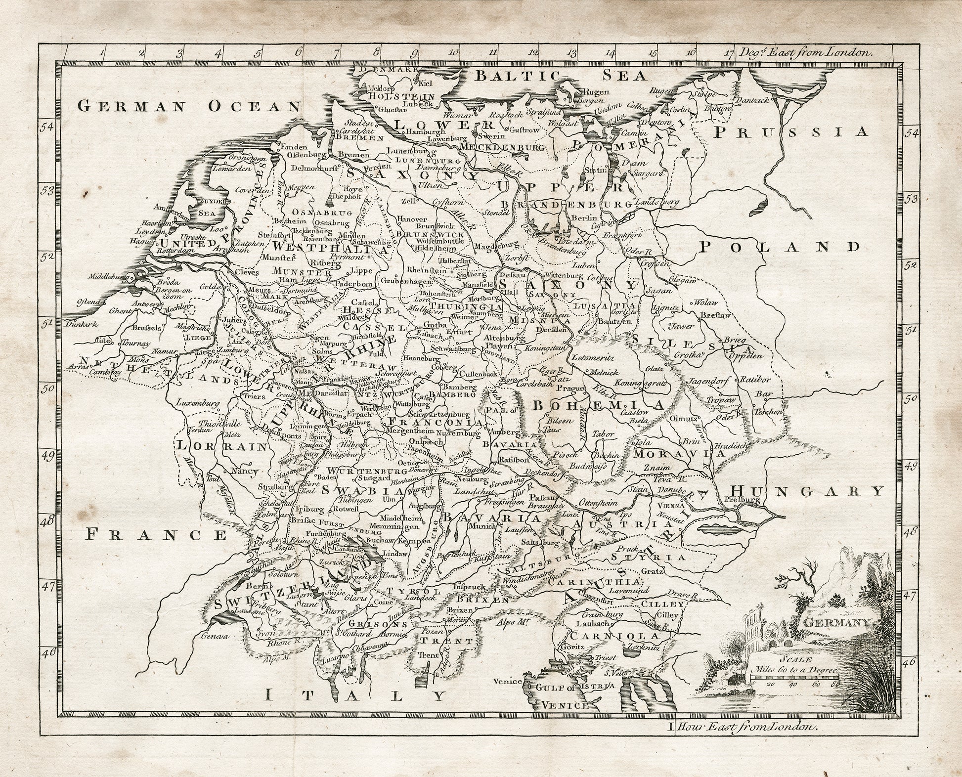 1764 Map of Germany - Print - Stomping Grounds