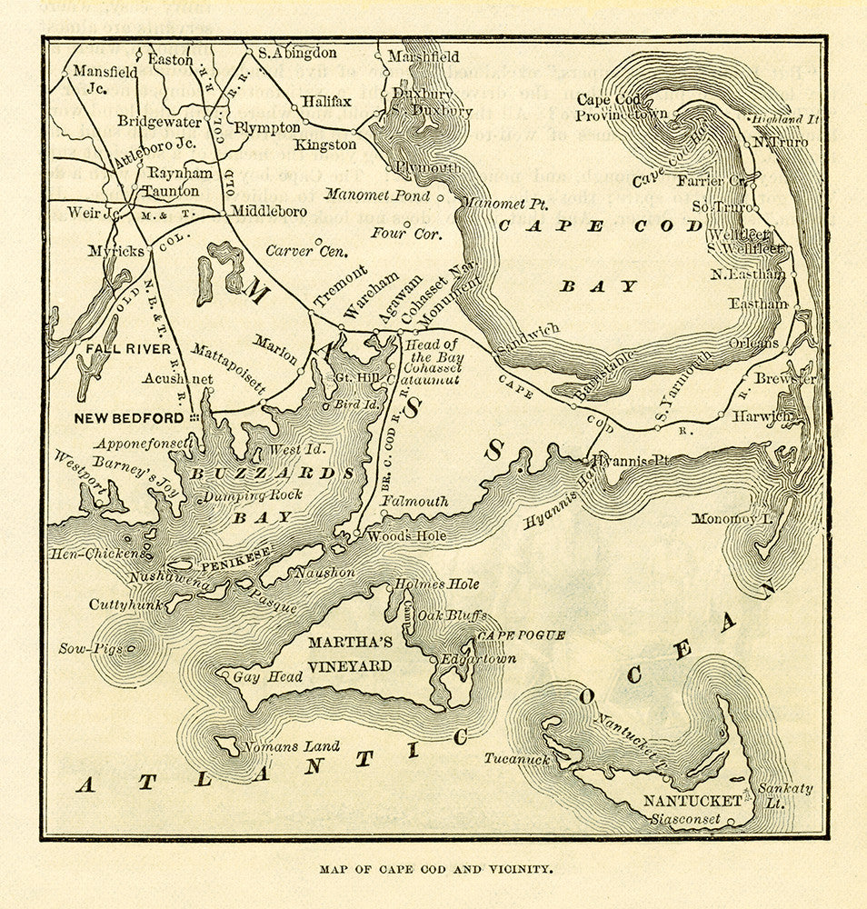 Map of Cape Cod and Vicinity - Print - Stomping Grounds