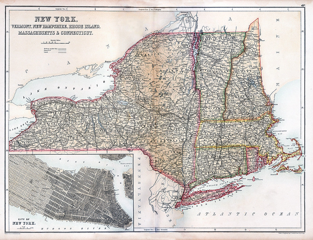 New York, Vermont, New Hampshire, Rhode Island, Massachusetts, & Connecticut - Print - Stomping Grounds