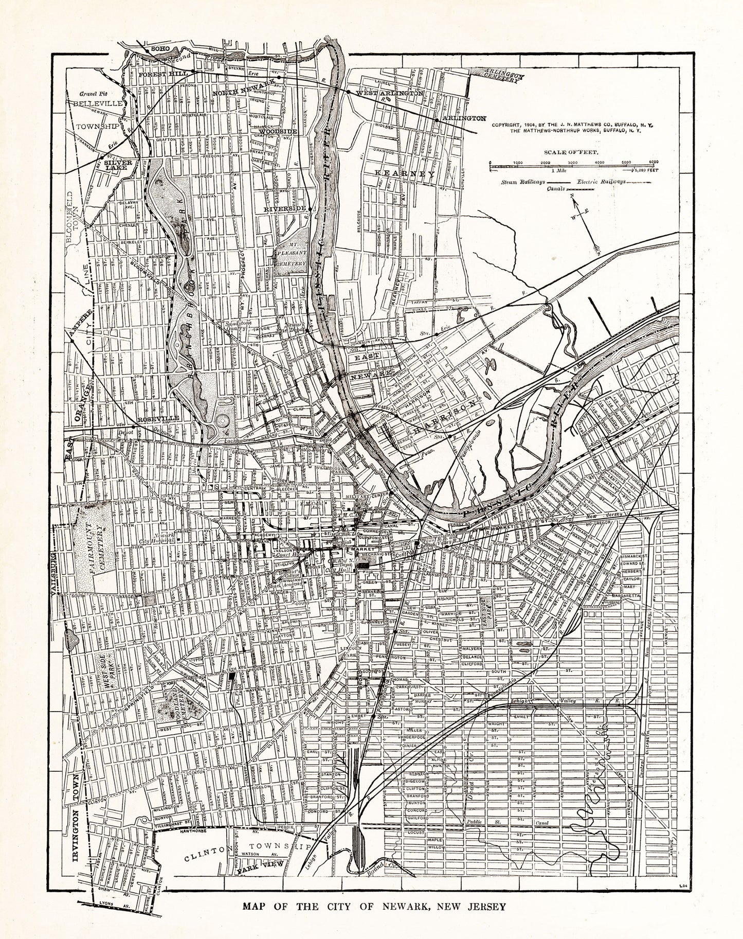Map of The City of Newark, New Jersey - Print - Stomping Grounds