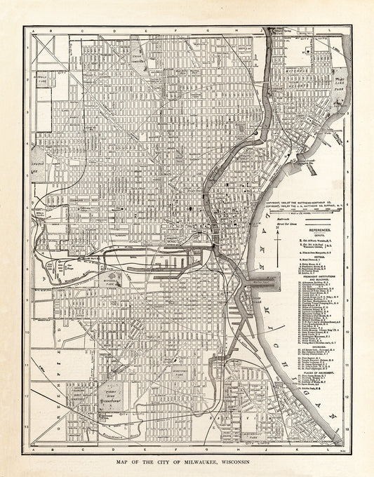 Map of The City of Milwaukee, Wisconsin - Print - Stomping Grounds