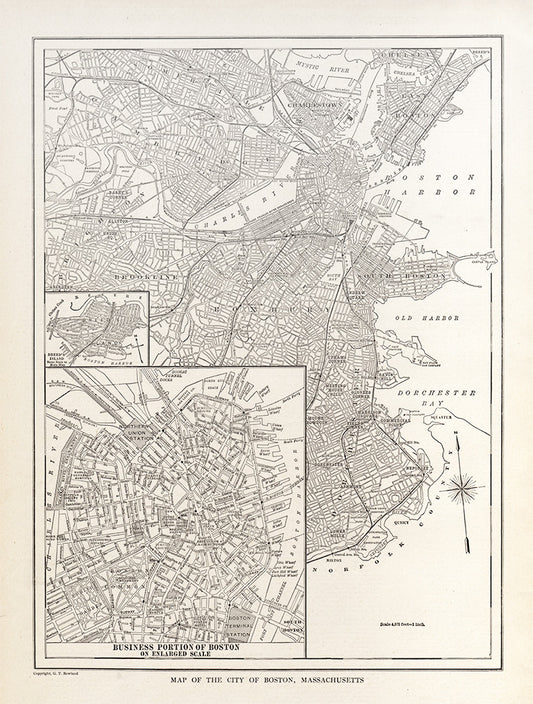 Map of The City of Boston, Massachusetts - Print - Stomping Grounds