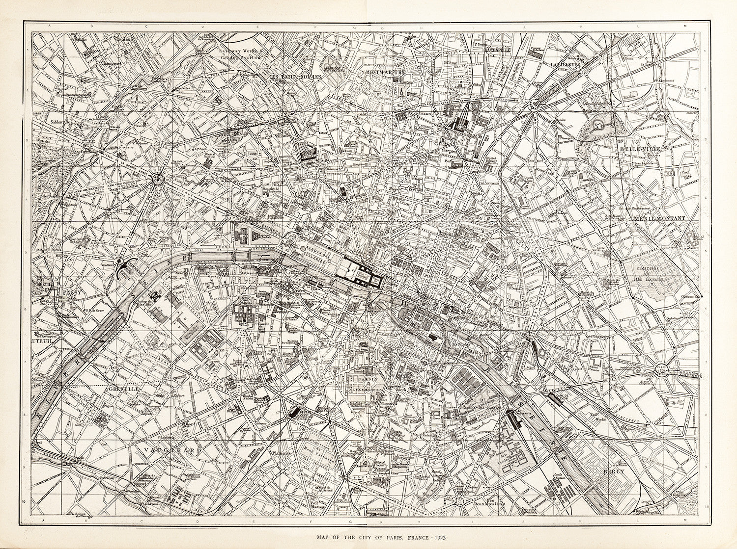 Map of The City of Paris, France - Print - Stomping Grounds