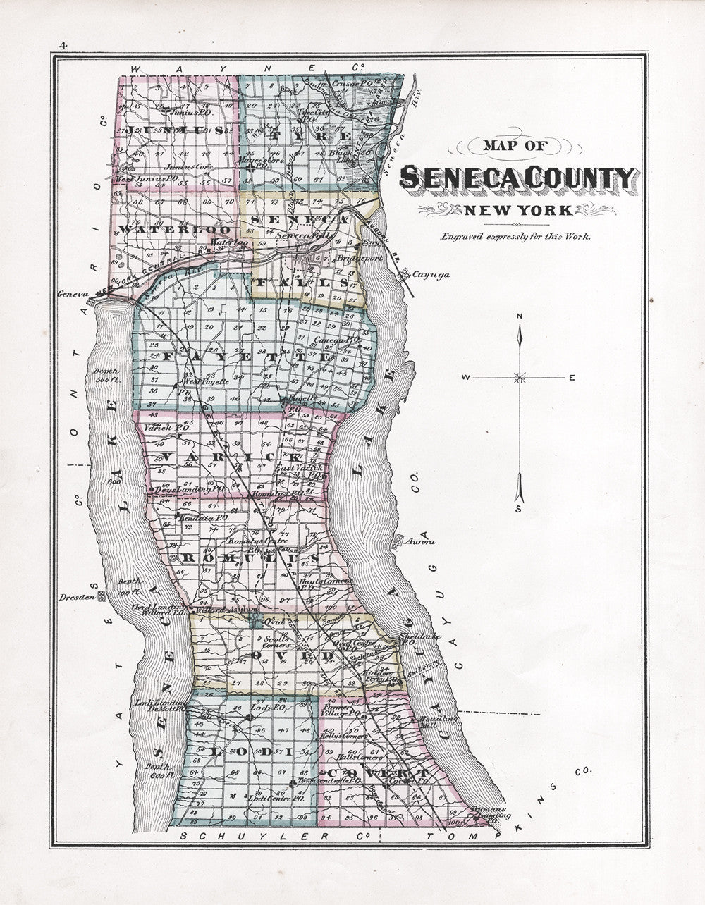 Map of Seneca County, 1876 - Print - Stomping Grounds