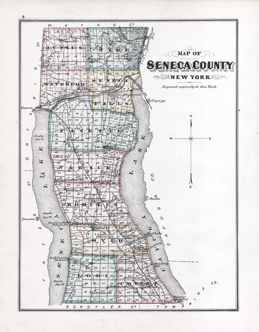 Map of Seneca County, 1876 - Print - Stomping Grounds