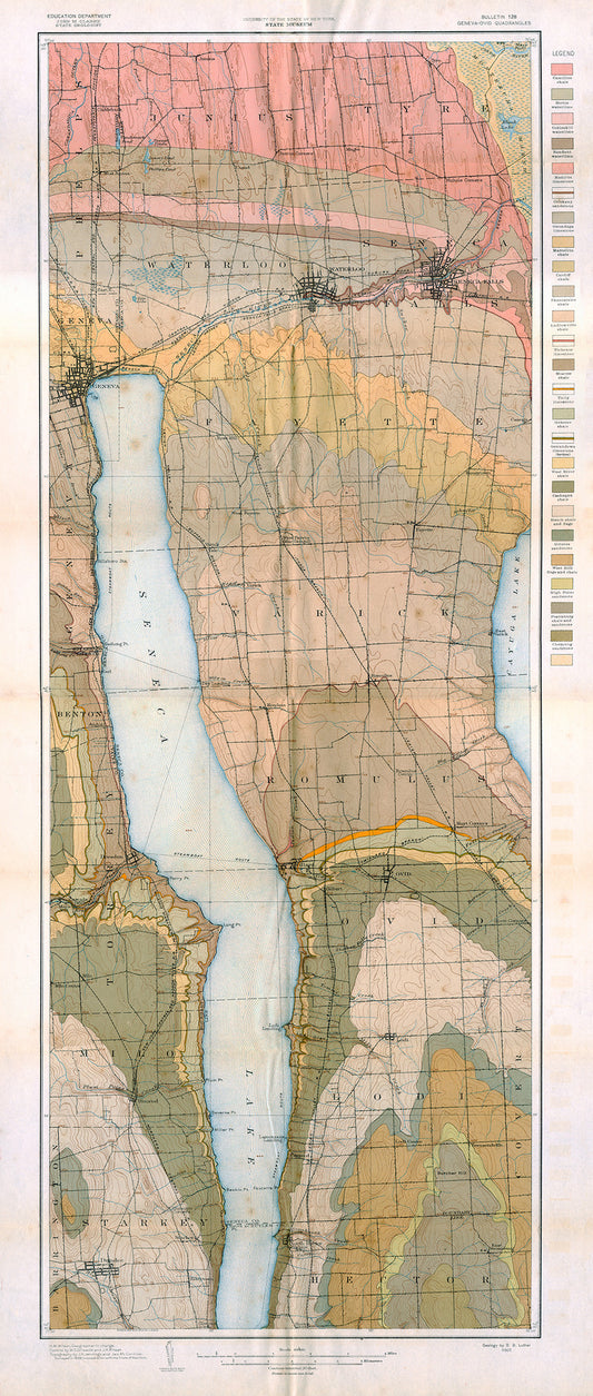 Geological Map of the Geneva – Ovid Quadrangles - Print - Stomping Grounds
