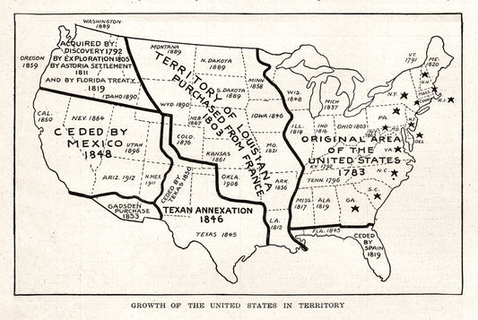 Growth of the United States in Territory - Print - Stomping Grounds
