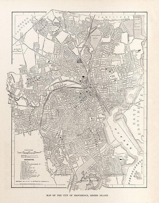 Map of the City of Providence, Rhode Island - Print - Stomping Grounds