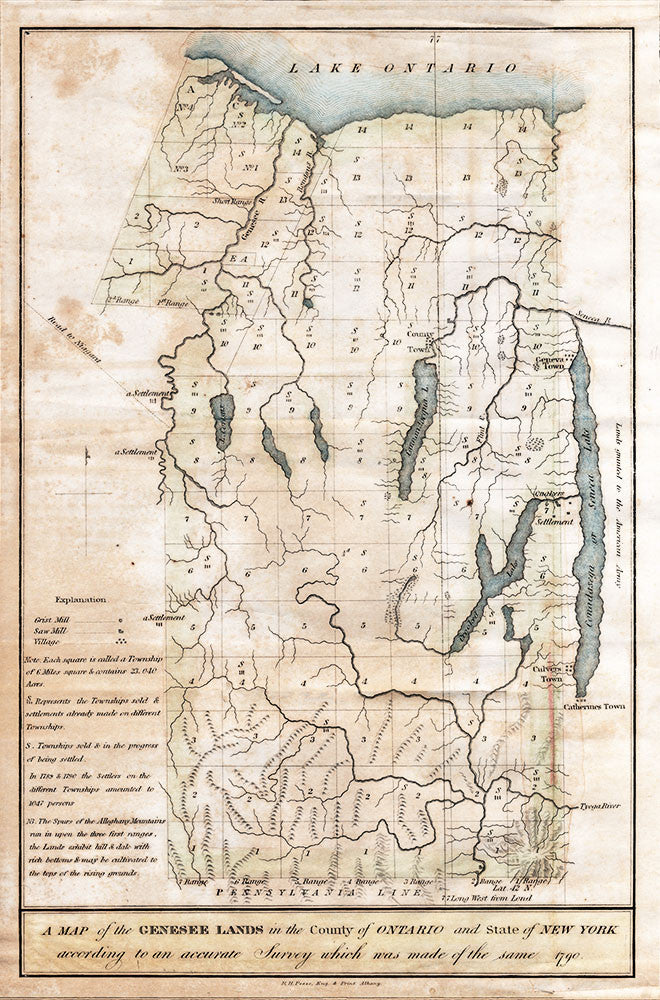 Map of the Genesee Lands in the County of Ontario - 1790 - Print - Stomping Grounds