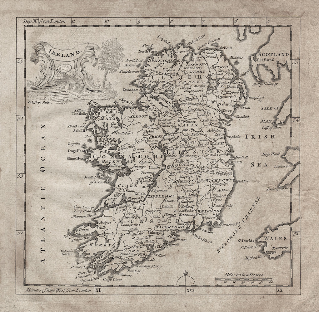 1764 Ireland Map - Print - Stomping Grounds