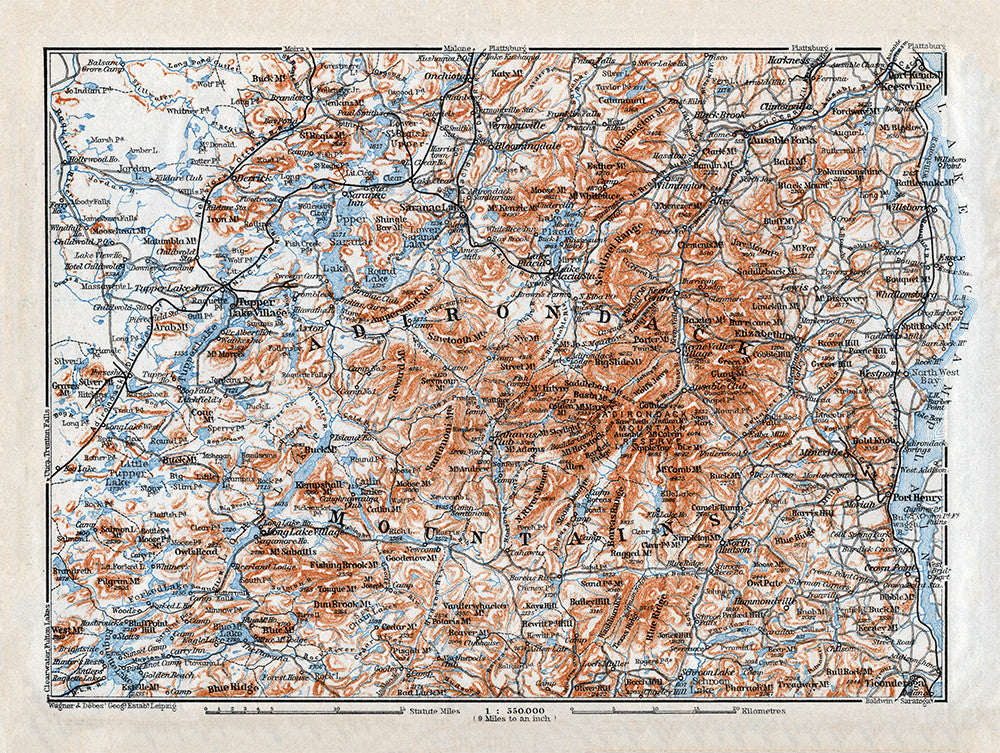 Adirondack Mountains Map - Print - Stomping Grounds