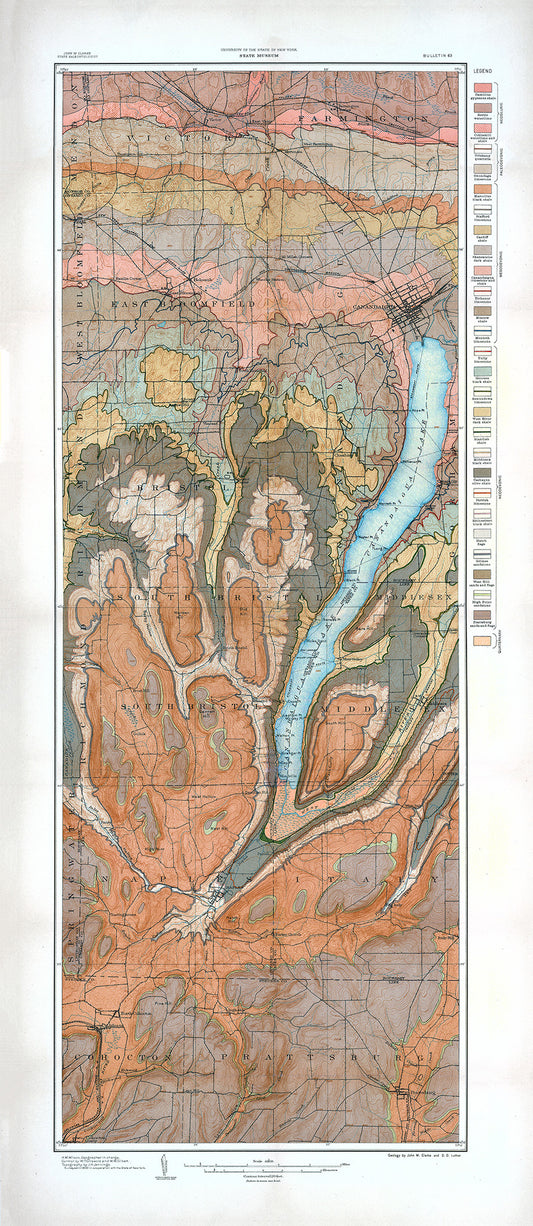 Geological Map of the Canandaigua and Naples Quadrangles - Print - Stomping Grounds