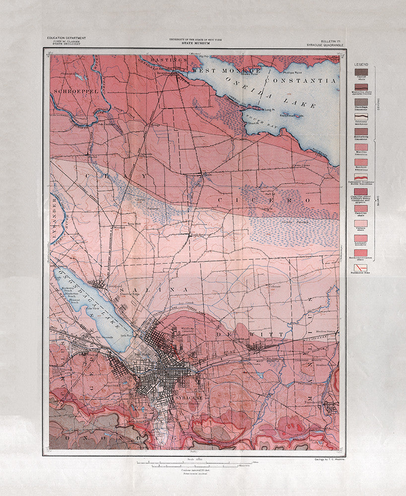 Geological Map of the Syracuse Quadrangle - Print - Stomping Grounds