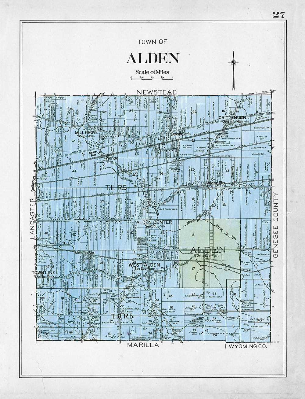Town of Alden, New York Map - Print - Stomping Grounds