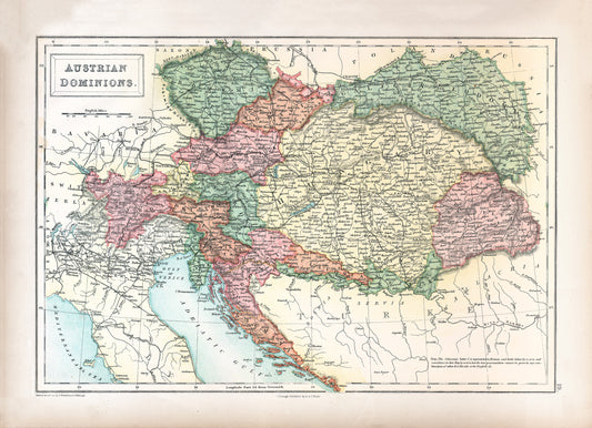 Austrian Dominions Map (1867) - Print - Stomping Grounds