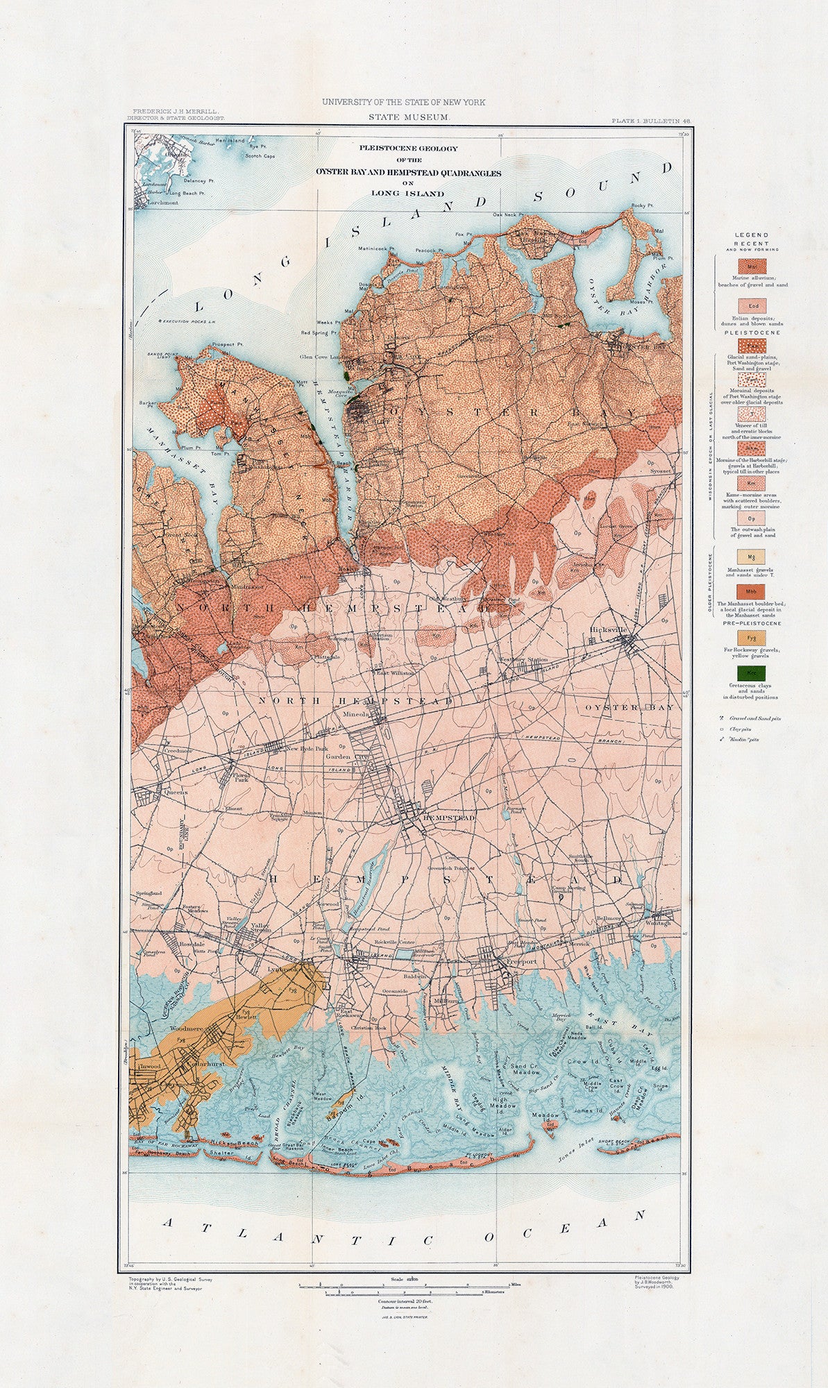 Oyster Bay and Hempstead on Long Island Geological Map - Print - Stomping Grounds