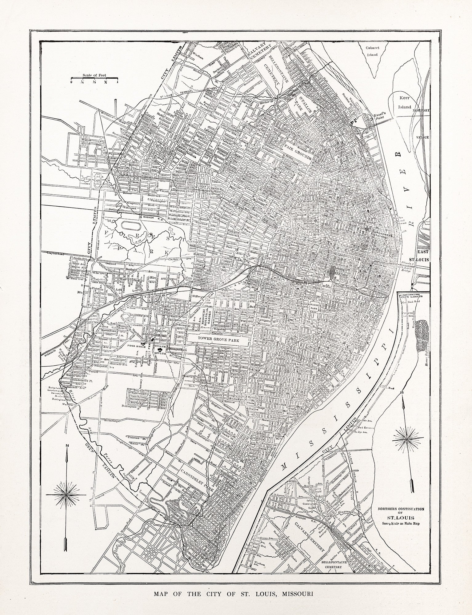 Map of the City of St. Louis, Missouri - Print - Stomping Grounds