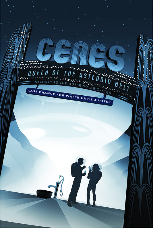 Ceres - Queen of the Asteroid Belt – NASA JPL Space Travel Poster - Print - Stomping Grounds