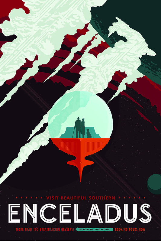 Enceladus – NASA JPL Space Travel Poster - Print - Stomping Grounds