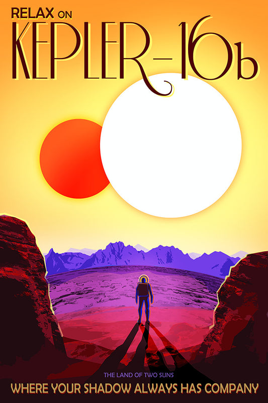 Kepler 16b – NASA JPL Space Travel Poster - Print - Stomping Grounds