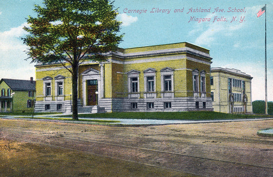 Carnegie Library and Ashland Ave. School, Niagara Falls, NY - Print - Stomping Grounds