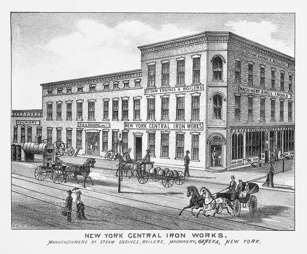 New York Central Iron Works, Geneva, NY - Print - Stomping Grounds