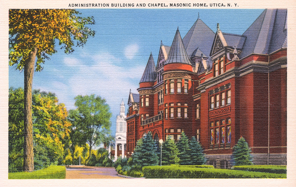 Administration Building and Chapel, Masonic Home, Utica, NY - Print - Stomping Grounds