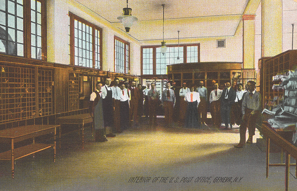 Interior of the US Post Office, Geneva, NY - Print - Stomping Grounds