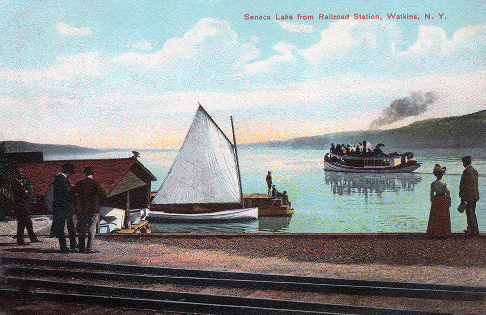 Seneca Lake from Railroad Station, Watkins, NY - Print - Stomping Grounds