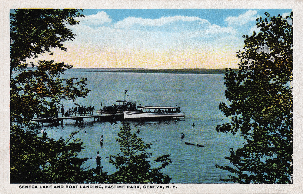 Seneca Lake and Boat Landing, Pastime Park, Geneva, NY - Print - Stomping Grounds