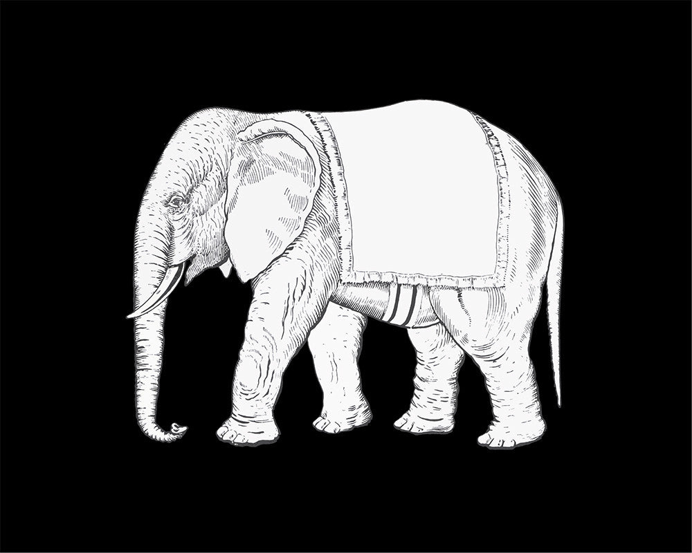 Elephant Woodblock Print - Print - Stomping Grounds