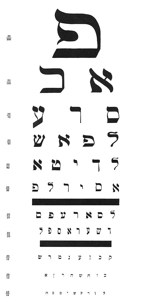 Hebrew Eye Chart - Print - Stomping Grounds