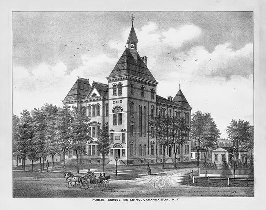 Public School Building, Canandaigua, NY - Print - Stomping Grounds