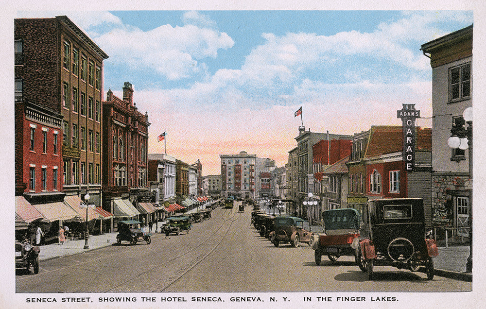 Seneca St. Showing Hotel Seneca, Geneva NY, In the Finger Lakes - Print - Stomping Grounds