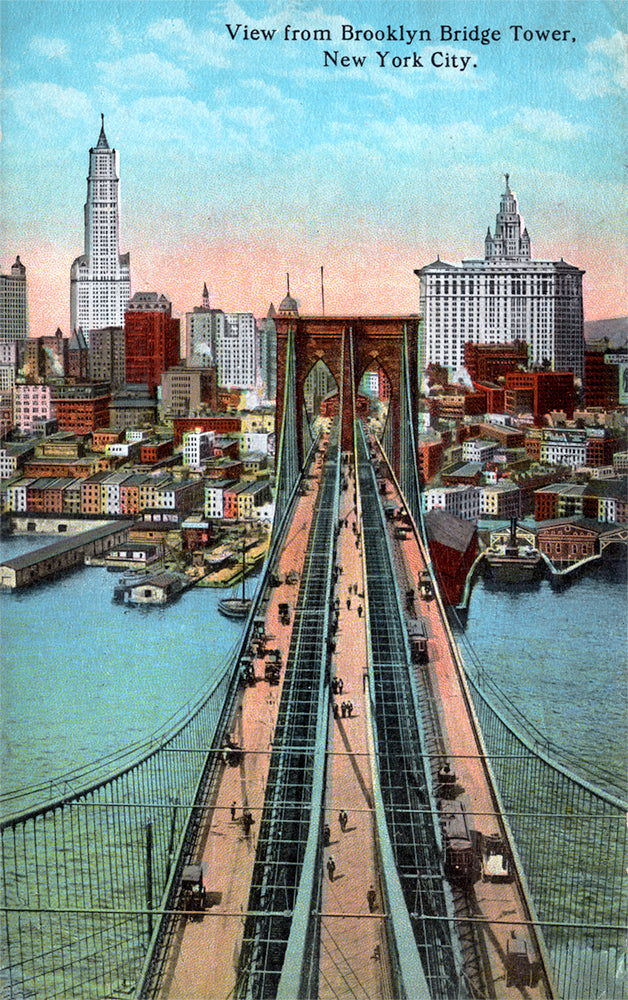 View From Brooklyn Bridge Tower, New York City - Print - Stomping Grounds
