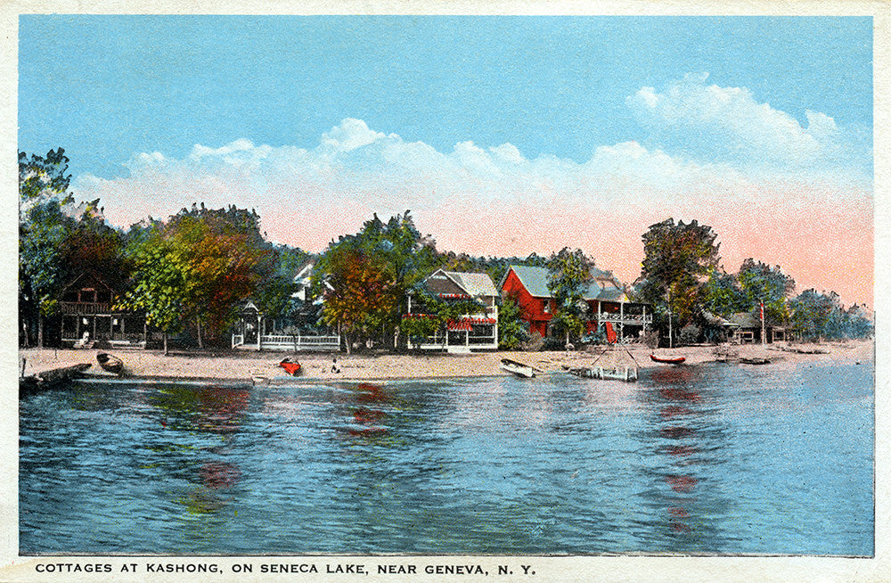 Cottages at Kashong, On Seneca Lake, Near Geneva, NY - Print - Stomping Grounds