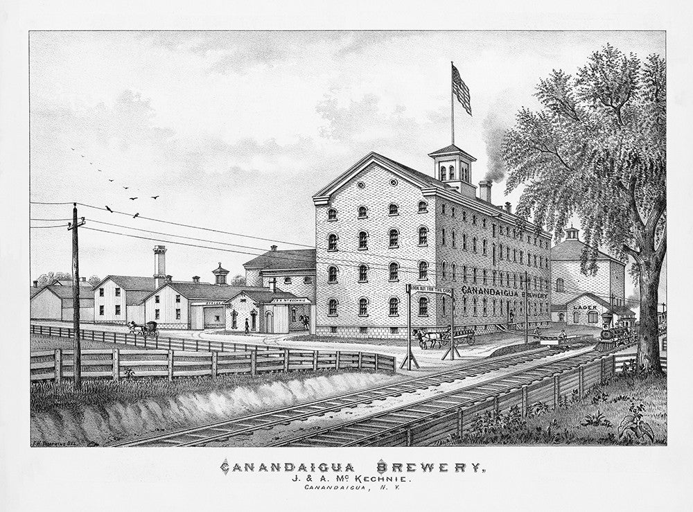 Canandaigua Brewery, J & A Mc Kechnie, Canandaigua, NY - Print - Stomping Grounds