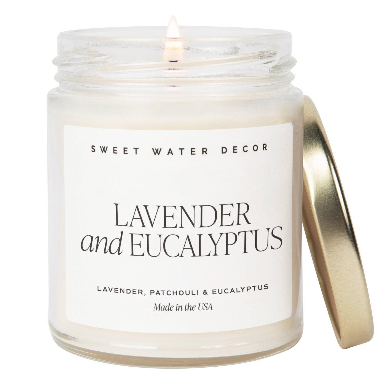 Sweet Water Decor - Lavender and Eucalyptus 9 oz Soy Candle - Home Decor & Gifts